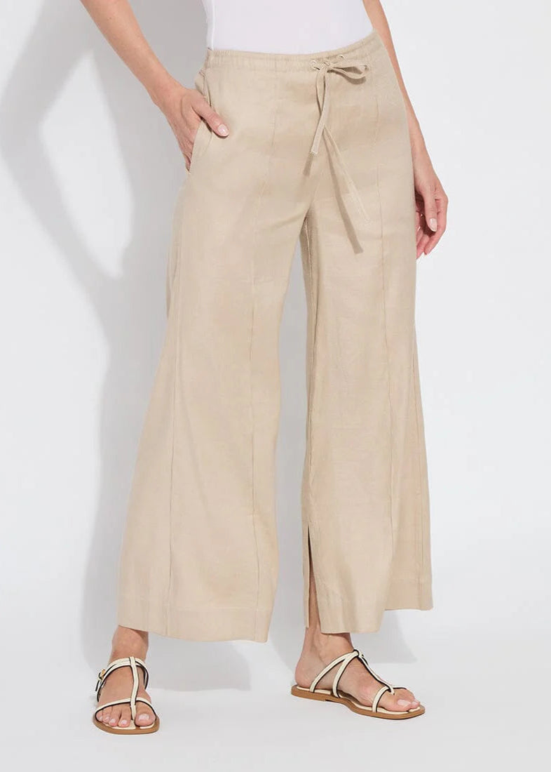 Lysse Nixie Drawstring Linen Wide Leg Pant