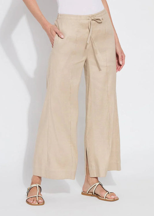 Lysse Nixie Drawstring Linen Wide Leg Pant