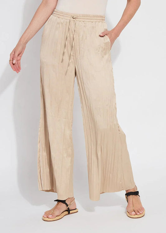 Lysse Packable Pleated Palazzo Pant Chablis