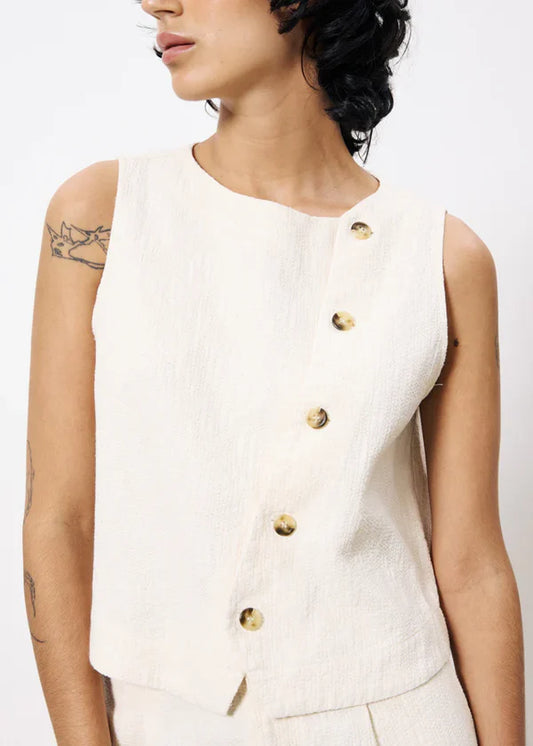 Frnch Sleeveless Cream Pamphilia Top
