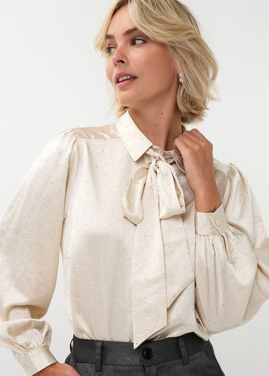 Esqualo Bow Rhinestone Blouse