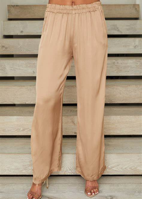 Milio Milano Silky Palazzo Pant Gold