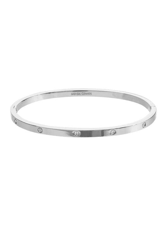 Brenda Grands Waterproof Silver Diamond Bangle