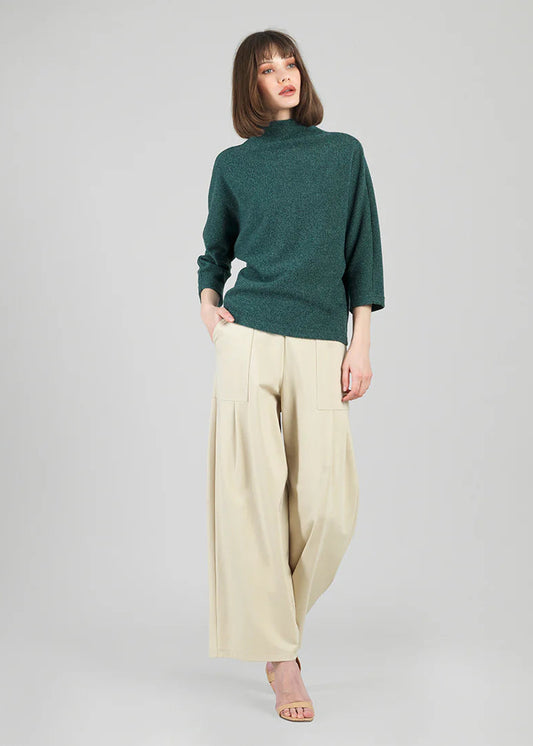 Clara Sun Woo Soft Ribbed Cashmere Funnel Neck Sweater